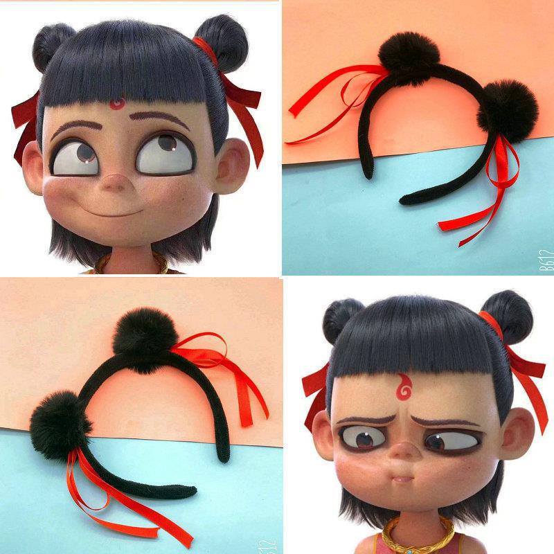 Nezha Head Rope Safina Bola Head Soporte Diadema Banda de dolor Banda alrededor Cinta roja Rock cos Tocado