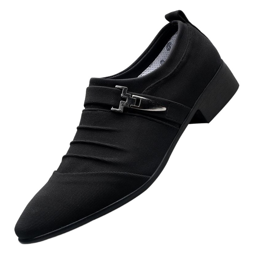 Zapatos informales de tela con punta puntiaguda de estilo británico para hombre, zapatos informales de tela transpirables, zapatos formales para hombre, tendencia de primavera y otoño image 1