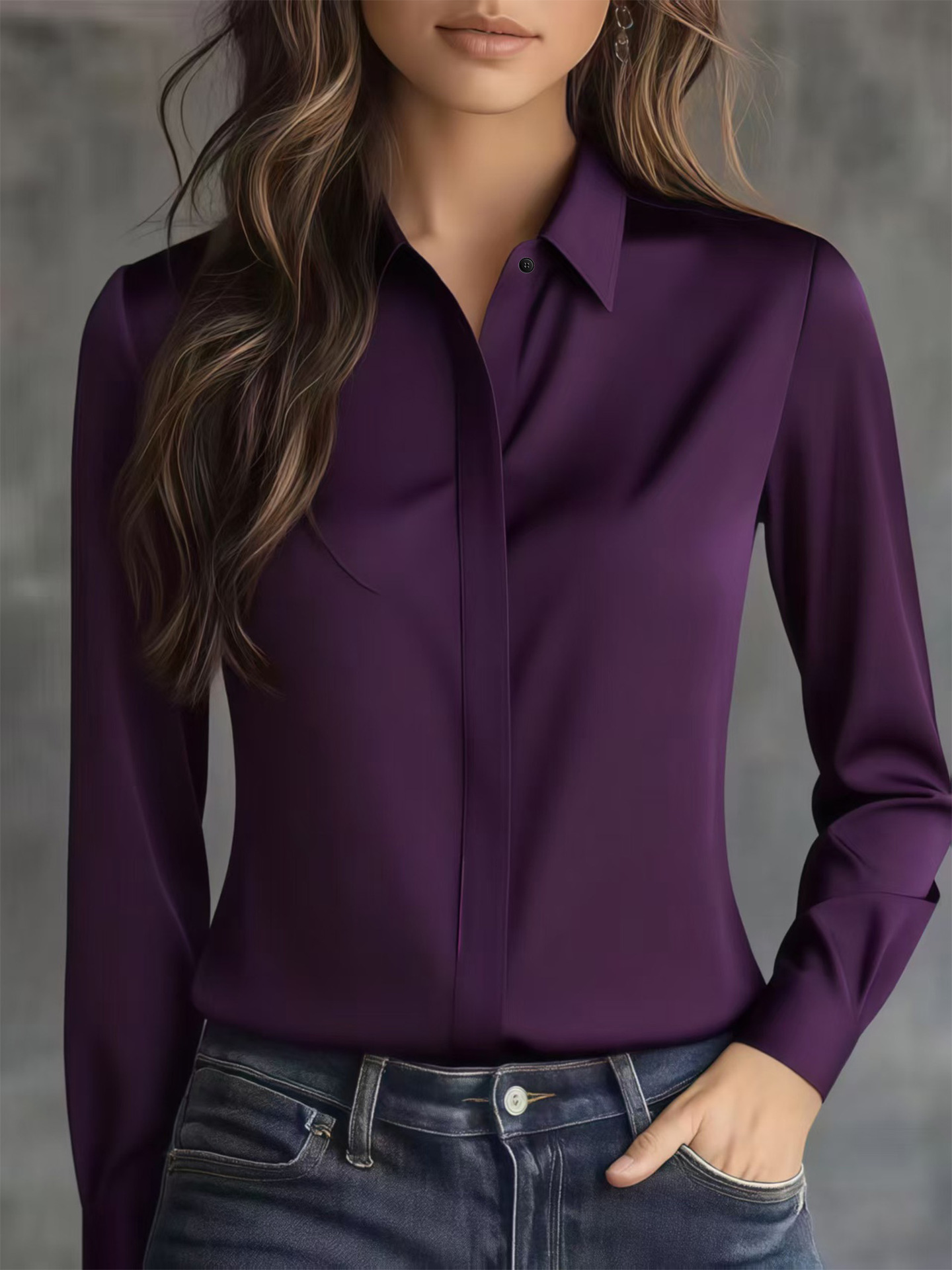 2026 nueva camisa de mujer blanca europea y americana transfronteriza de manga larga minimalista de verano de mujer camisa suelta universal al por mayor image 3