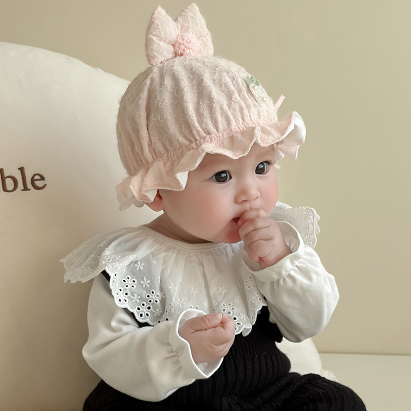 Sombrero de bebé primavera y otoño delgado sombrero de pescador 0 junio pequeño mes de edad bebé sombrero de sol gorro de bebé lindo sombrero de feto recién nacido