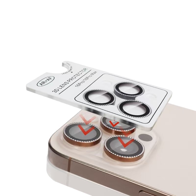 Película de lente de diamante tallada para Apple 17promax posicionamiento de lente de ojo de halcón 16promax película de cámara
