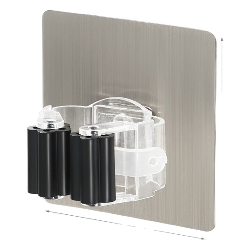 Cepillado gris sin costura fregona rack fregona clip Punch-libre sin costuras escoba fregona gancho clip fregona titular