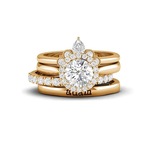 欧美跨境时尚皇冠宝石组合叠戒指 四件组合诞生石名字