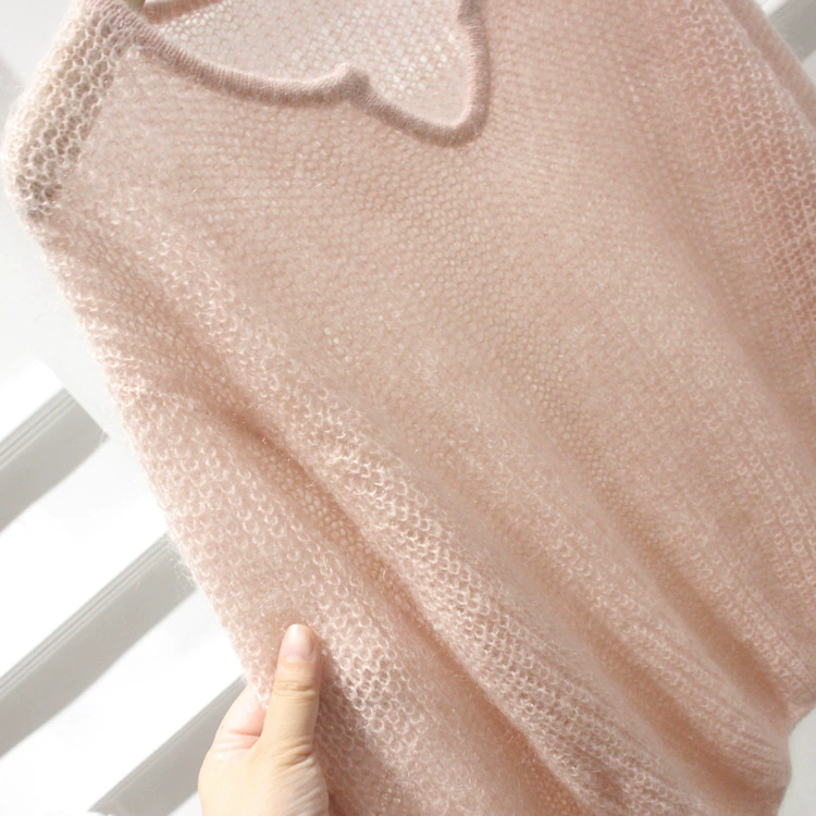 Autumn woolen sweater, V-neckline