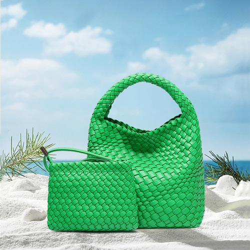Unique Design Woven Handbag Vegetable Basket Fashion Trend Shoulder Crossbody Bag Summer New Versatile Mother and Daughter Bags