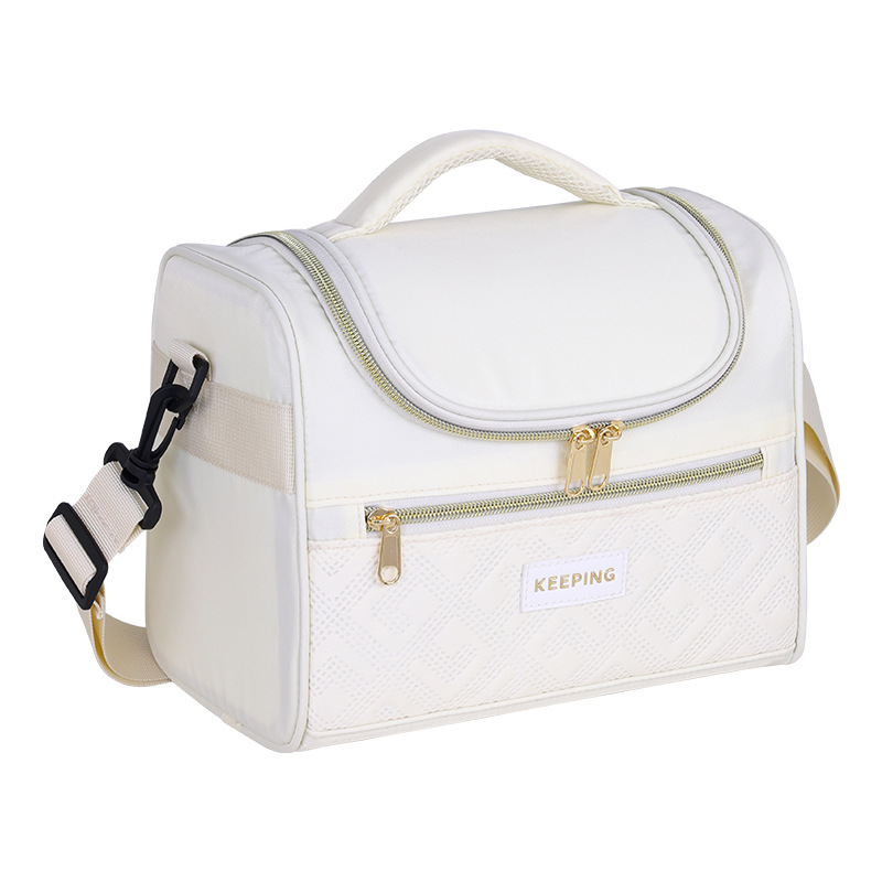 Serie Ge Yun Bolsa de lonchera diagonal de un solo hombro Bolsa de almuerzo para trabajadores de oficina Bolsa bento para almacenamiento de leche Bolsa de aislamiento de picnic engrosada de un solo hombro
