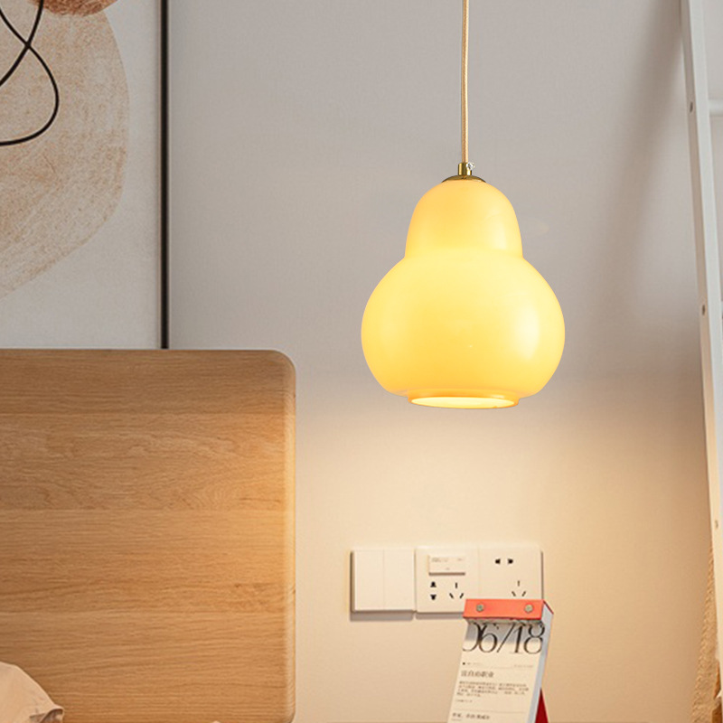 Dormitorio lámpara de noche lámpara de techo de estilo crema francés forma de una sola cabeza en forma de pera de cristal de restaurante lámpara de techo