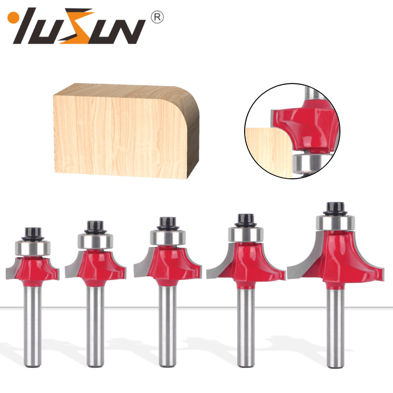 宇盛圆角刀红色修圆角1/4柄木工铣刀具倒角刀R角刀四件套修边机