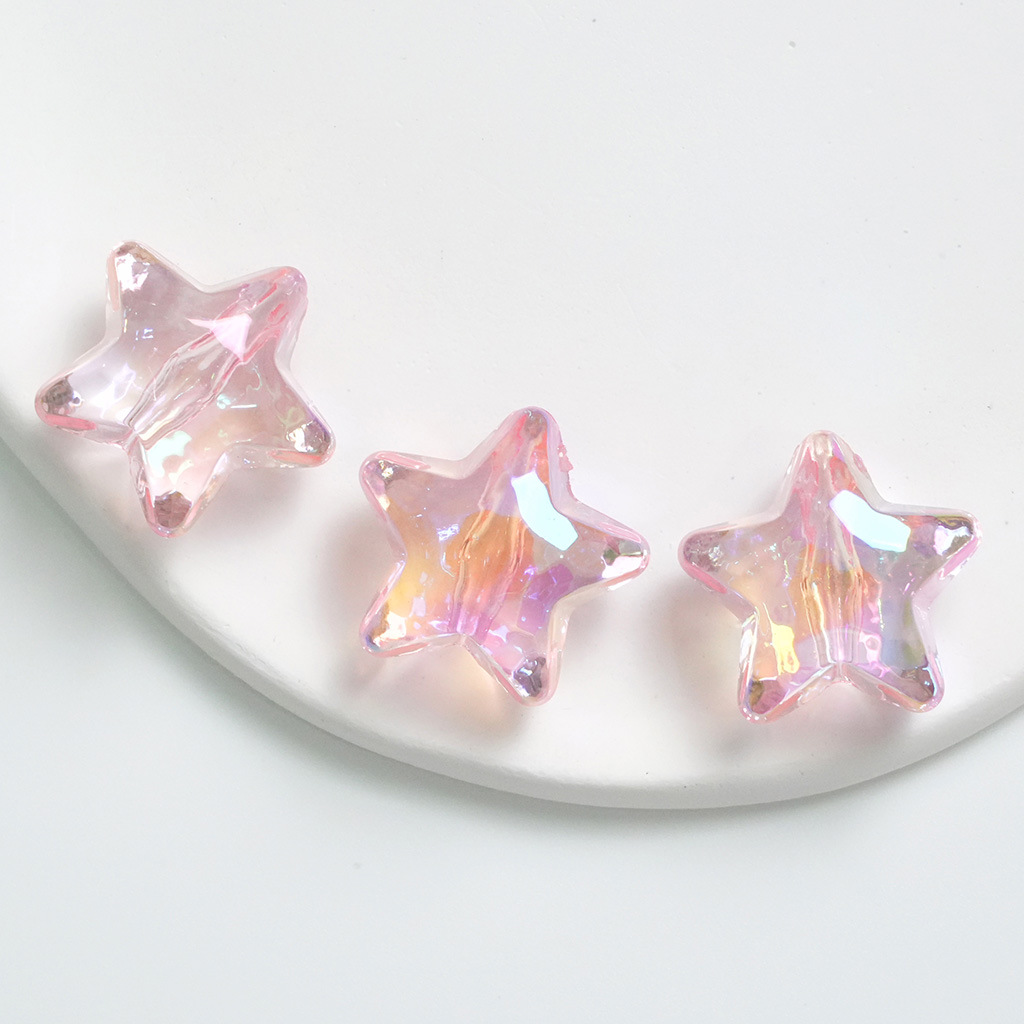 Transparente UV color mágico corte estrella de cinco puntas amor acrílico DIY pulsera material de cuentas accesorios de la joyería al por mayor