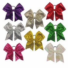 欧美儿童亮片蝴蝶结头饰发圈发绳燕尾皮筋女孩子纯色亮闪闪头饰