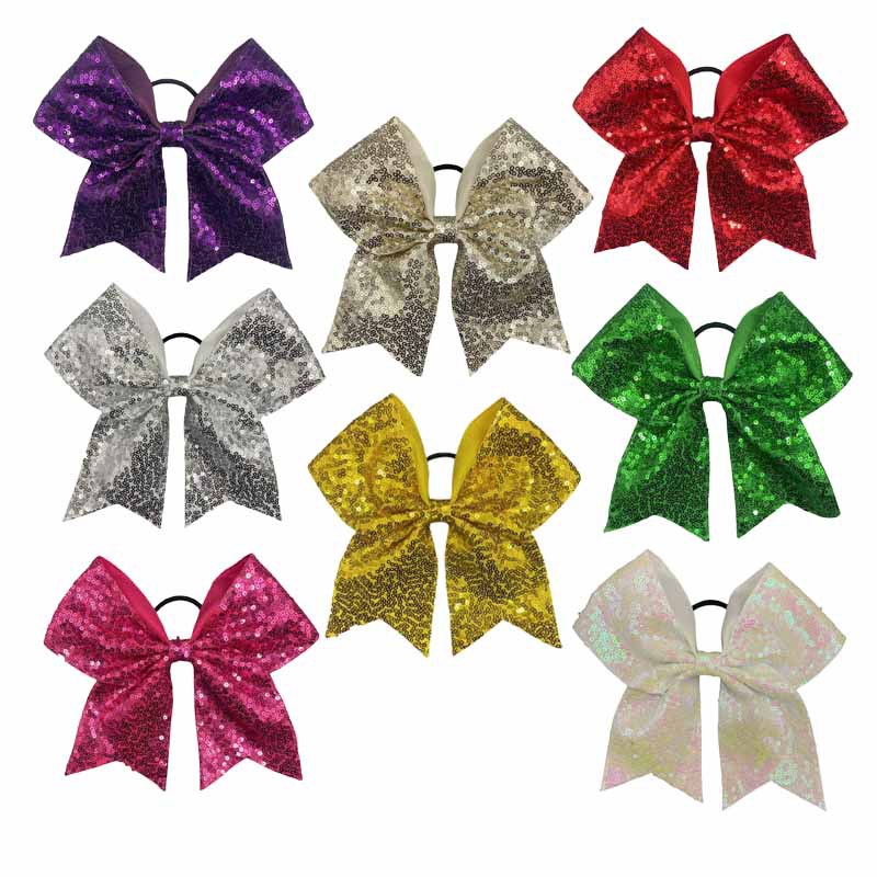 欧美儿童亮片蝴蝶结头饰发圈发绳燕尾皮筋女孩子纯色亮闪闪头饰