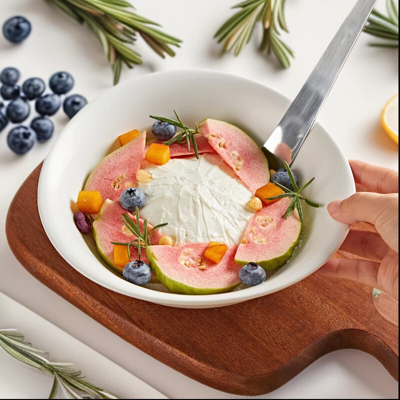 Xiaohongshu Yogurt Bowl High-Value Cream Ins-Style Fish Plate Underglaze Ceramic Bowl Home Dining Plate Ceramic Tableware