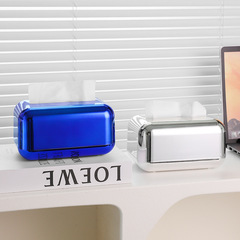 ハイエンドの軽い高級電気メッキティッシュボックス北欧インシンプルなハイエンドのリビングルームのコーヒーテーブルティッシュボックスナプキン収納
