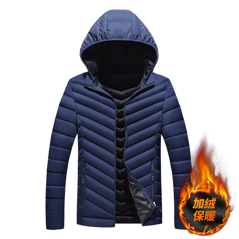 Cross-Border Hombres abajo abrigo de algodón acolchado de invierno de los hombres de lana forrada engrosada abrigo corto de moda cálida Comercio exterior directo de algodón acolchado chaqueta