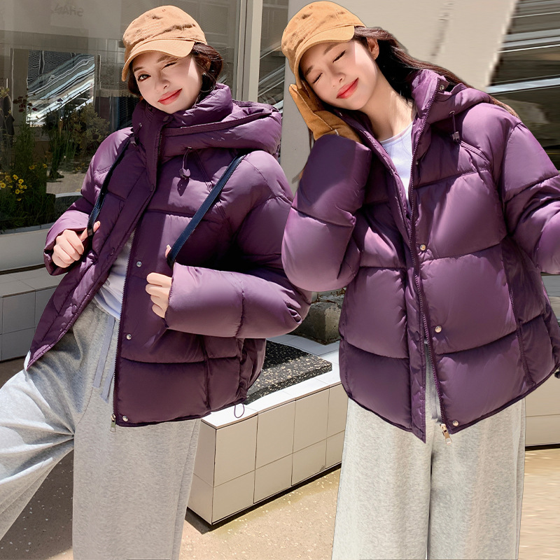 2025, invierno nuevo estilo coreano suelto femenino delgado exterior pequeño alto abrigo corto caliente moda