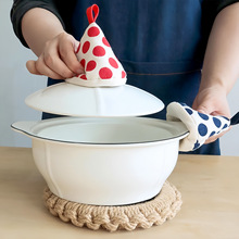 圆点三角隔热锅帽家用厨房烤箱防烫三角帽铁锅手柄把手防烫利器