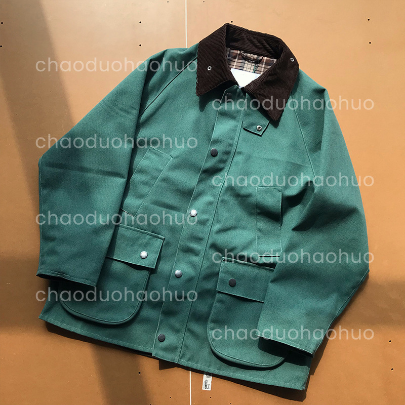 Japanese-Style Barber Collaboration Workwear Canvas Jacket, Unisex Heavy-Duty Loose Fit Washed British Style Coat