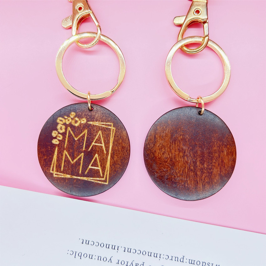 15g Weight Keychain Classification 1 Piece Quantity Daily Occasion PU, Wood Material Mother'S Day Festival MAMA, Letter Pattern Women's Gender Tassel Design Romantic Style Romantic MAMA Letter PU Wood Tassel Mother'S Day Women's Keychain 6