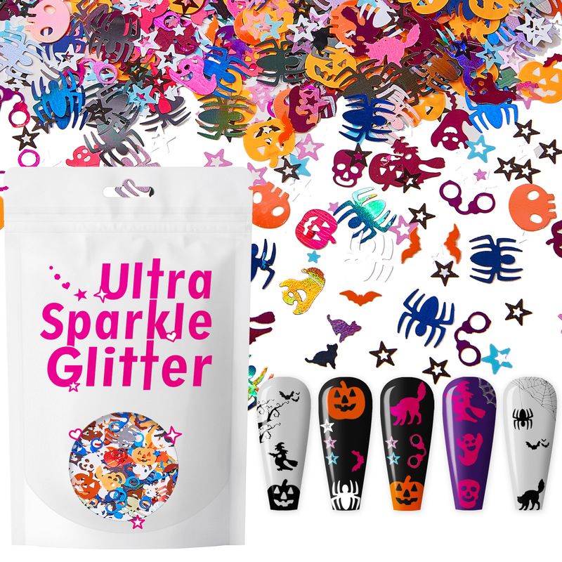 Cross Border Halloween Nail Art Sequins Glitter Decoration Skull Pumpkin Body Sequins Armor Craft Jewelry Cross Border Halloween Nail Art Sequins Glitter Decoration Skull Pumpkin Body Sequins Armor Craft Jewelry