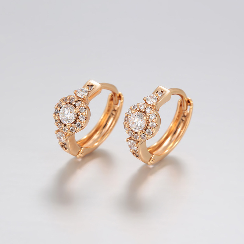 Aretes Tipo Orejera Geométricos de Aleación para Mujer
