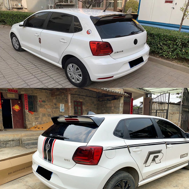 Suitable for 2011-2018 Volkswagen Polo Rear Wing Polo Modified Oding Carbon Fiber Pattern Top Wing Spoiler