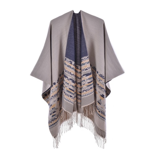 New women's cashmere slit shawl Yunnan warm photo camping bohemian tassel shawl cloak wholesale