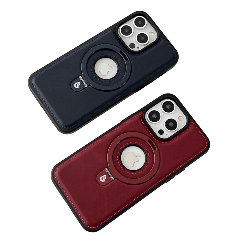Adecuado para Apple 15 funda para teléfono móvil, funda protectora iPhone16, succión magnética 13ProMax, soporte de cuero de alta gama 14 a prueba de caídas, tramo