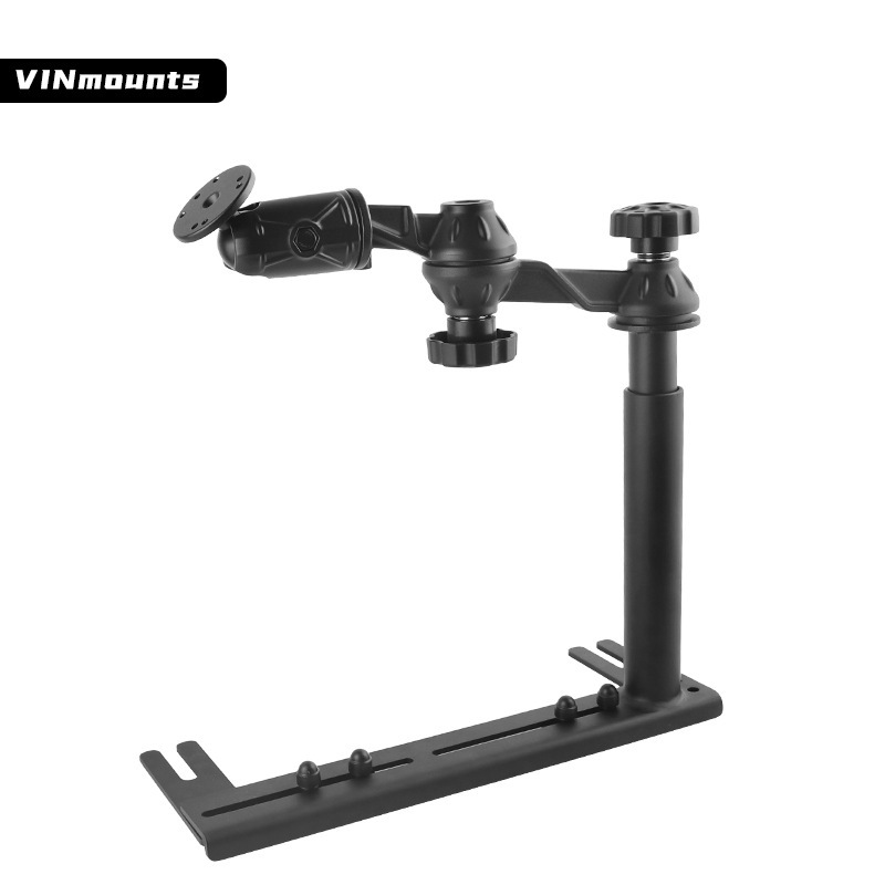 Vehicle-Mounted Co-Pilot Slide Rail Non-Destructive Installation Telescopic Column Cross-Arm Bracket Engineering Test Computer Universal Ball Head Bracket