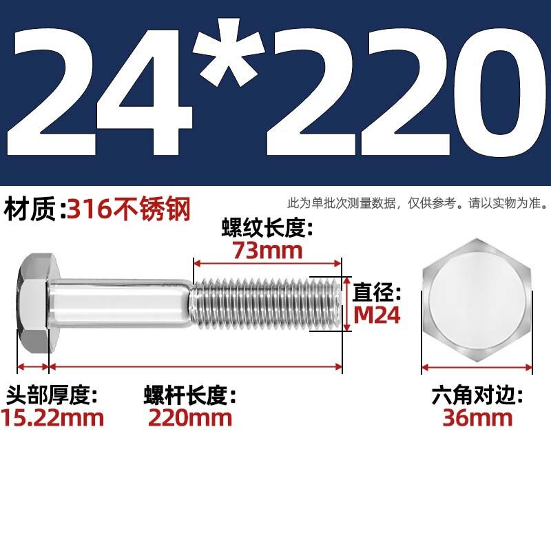 粗杆半牙螺丝316不锈钢外六角螺栓半螺纹半扣螺钉螺杆M6M8M10-M30|undefined