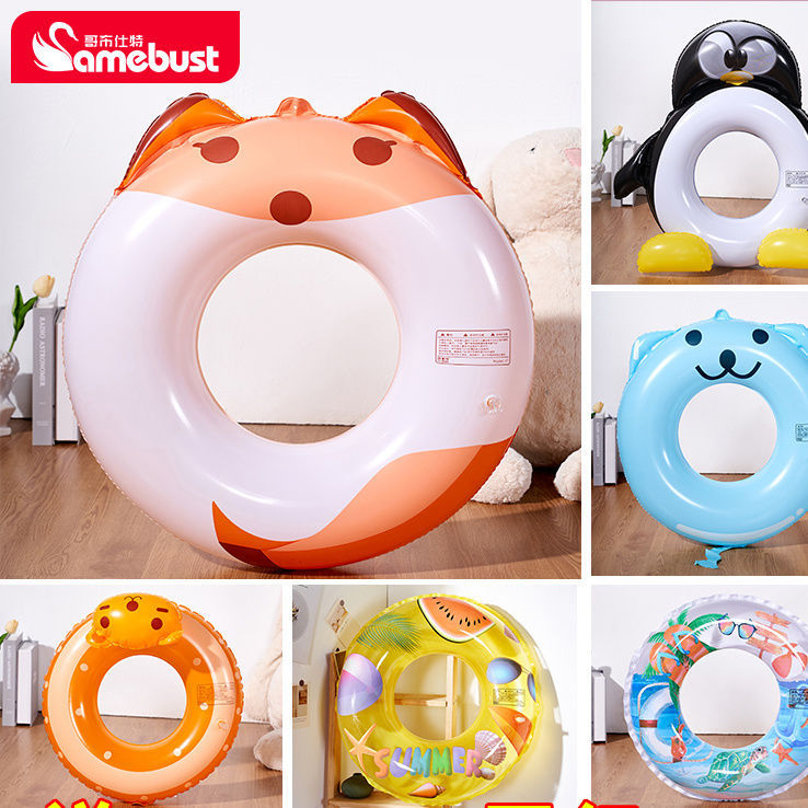 Anillo de natación para niños adultos red engrosada lindo anillo de natación infláble anillo flotante dibujos animados natación pingüino anillo