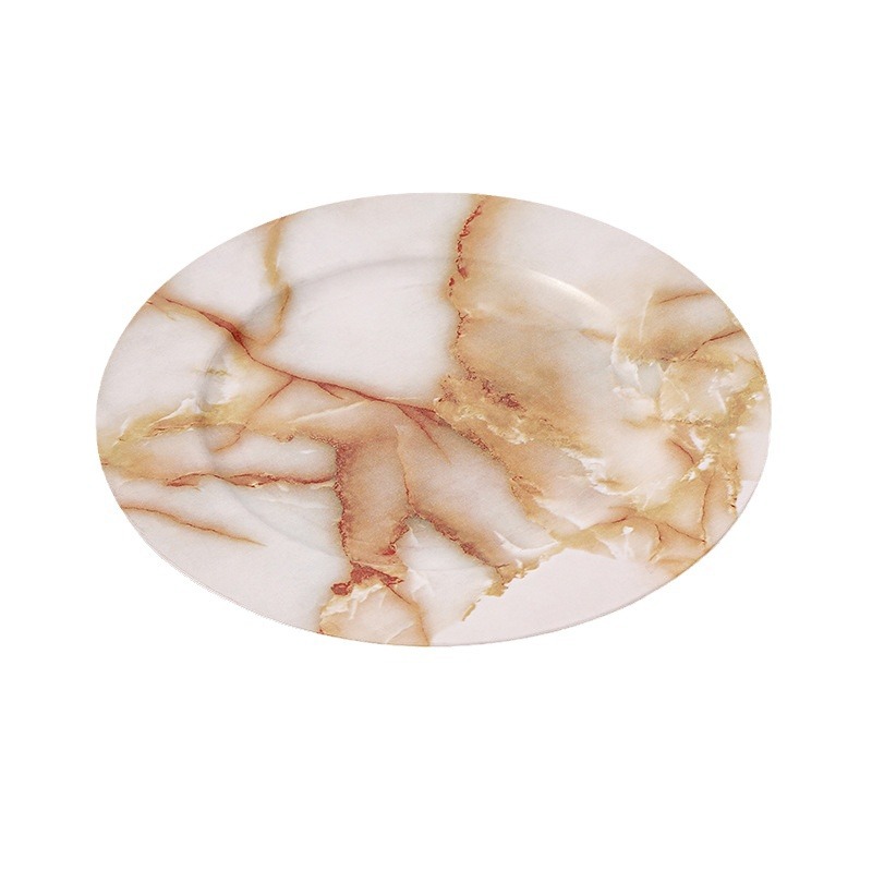 Placas de plástico de decoración de platos de frutas de estilo retro ligero de lujo madera pp material cojín de tazas de mesa de comedor