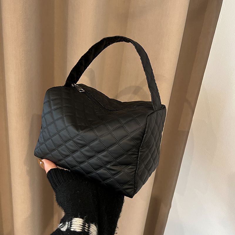 New Plaid Handbag for Women, Korean Style Outing Handbag, Large Capacity Cosmetic Bag, Women's Travel Cosmetic Storage Bag