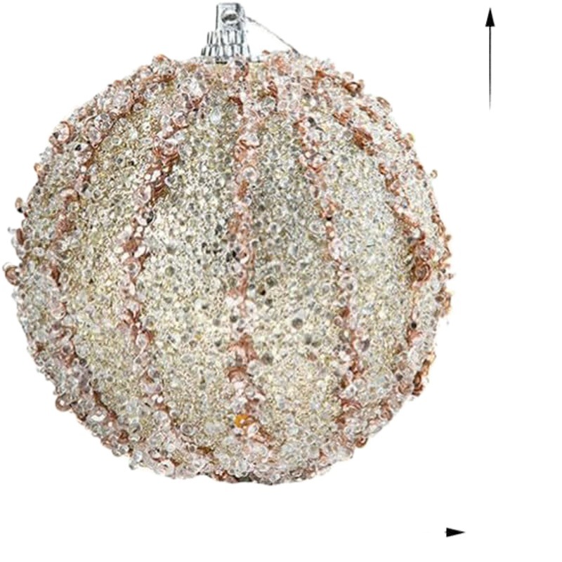 Navidad flash diamante Rosa bola de Navidad diámetro 3CM-60CM Bola de galvanoplastia Bola brillante mate decorativo largo pompón bola de la onda