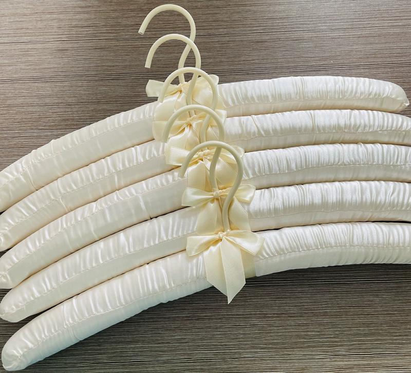 ⇓ Вешалка для одежды 40 см в тканевой оплетке, не оставляющая следов, для шелковых свадебных платьев, с губчатой подкладкой для сушки, мягкая бытовая вешалка.