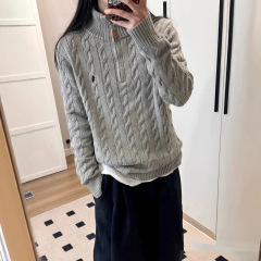正确版本现货高品质RL家25新款小马标新年立领针织衫毛衣男女同款