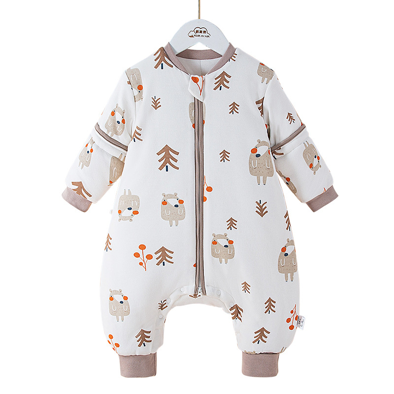 Detachable children's demi-season cotton quilted sleeping bag