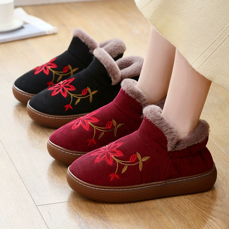 Женские туфли для мамы дома теплые хлопчатобумажные тапочки