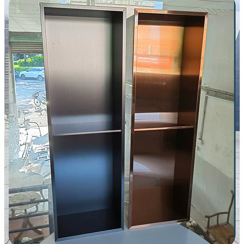 定制不锈钢橱柜电视柜壁龛卫生间浴室隔板置物架金属无缝防水