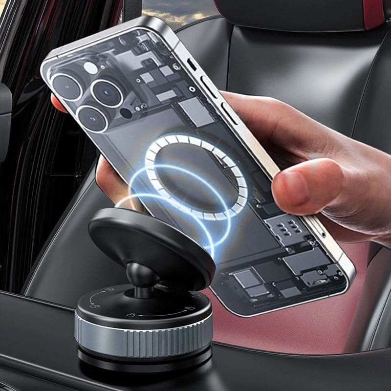 F24 único soporte de teléfono móvil de automóvil 2025 nuevo tipo de succión magnética de adsorción de vacío de navegación de automóviles soporte para automóviles