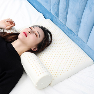 Thai Natural Latex Small Round Pillow Cylindrical Neck Pillow Cervical Spine Pillow Oval Candy Pillow Sleep Pillow Pillow Core