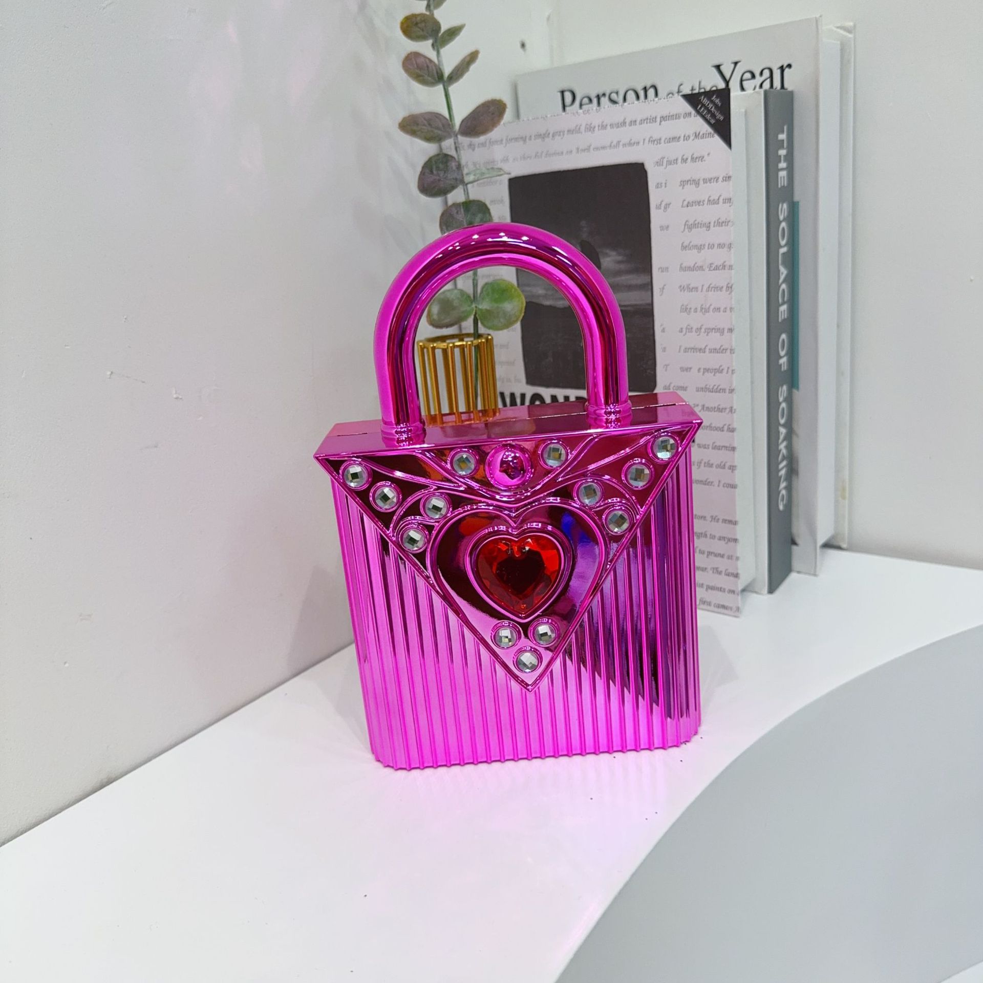 Nuevo diamante amor bolsa de cena mini bolsa acrílica lujosa atmósfera de hombro simple bolsa de mano de noche