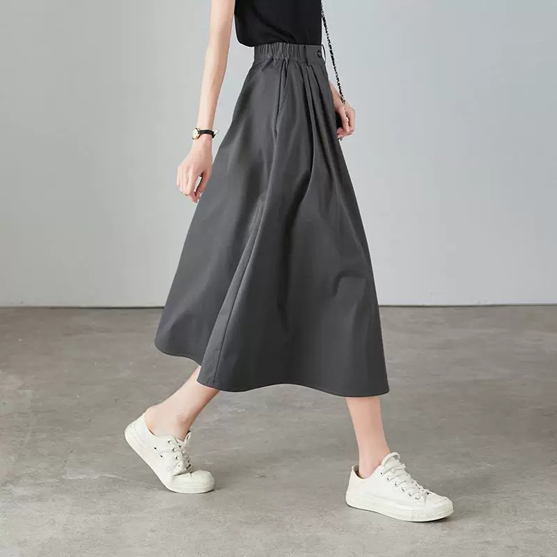 Sofsier 2023 летняя новая модная повседневная облегающая японская юбка А-силуэтом средней длины с высокой талией, женская тонкая