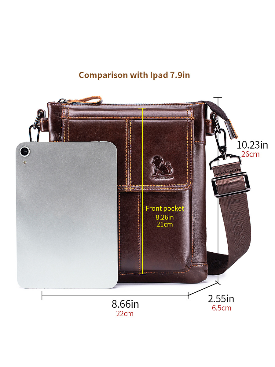 Bolso Bandolera de Cuero para Hombre de Cuero de Vaca Resistente al Desgaste para Uso Diario image 6