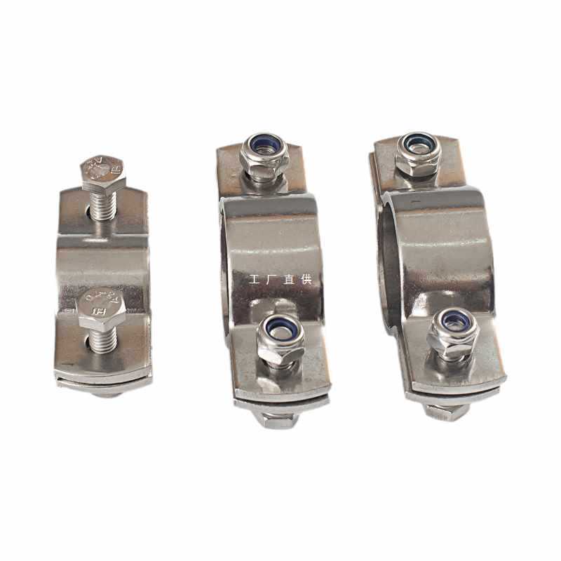 ✅304不锈钢抱箍加厚卡箍固定管道管卡电线杆管支架管箍钢卡管子