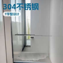 极窄一字型卫生间干湿分离玻璃隔断弧扇形淋浴房家用沐浴房枪灰色