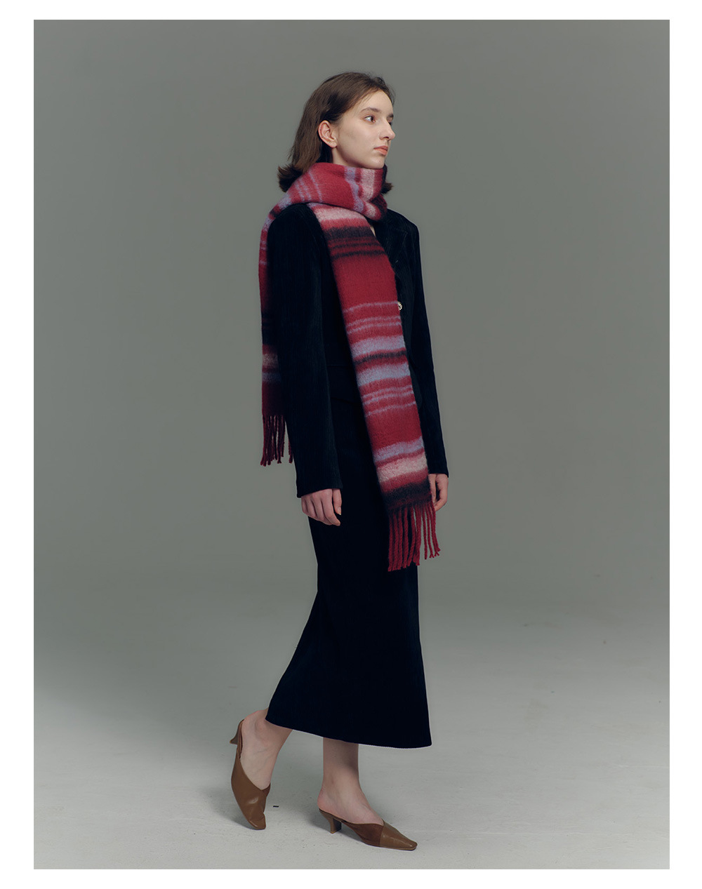 Sciarpa a righe design uomo e donna in morbido finto cashmere_voghion.com