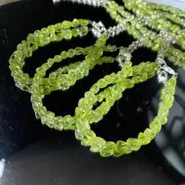 春日限定天然橄榄石小海胆随行手链铜扣镶嵌DIY精致大气跨境批发