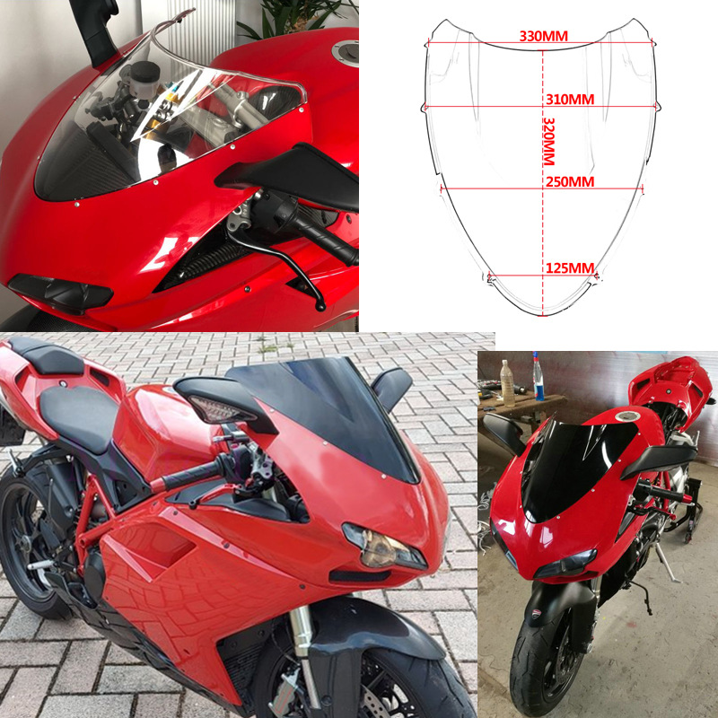 Suitable for Ducati 848 EVO 1098 1198 modified motorcycles, front windshield, windscreen, wind shield
