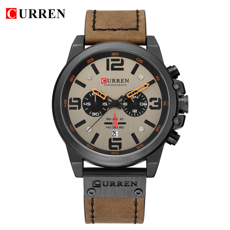 Curren/Curren 8314 Men's Business Belt Watch Waterproof Calendar Casual Quartz Six-Pin Watch