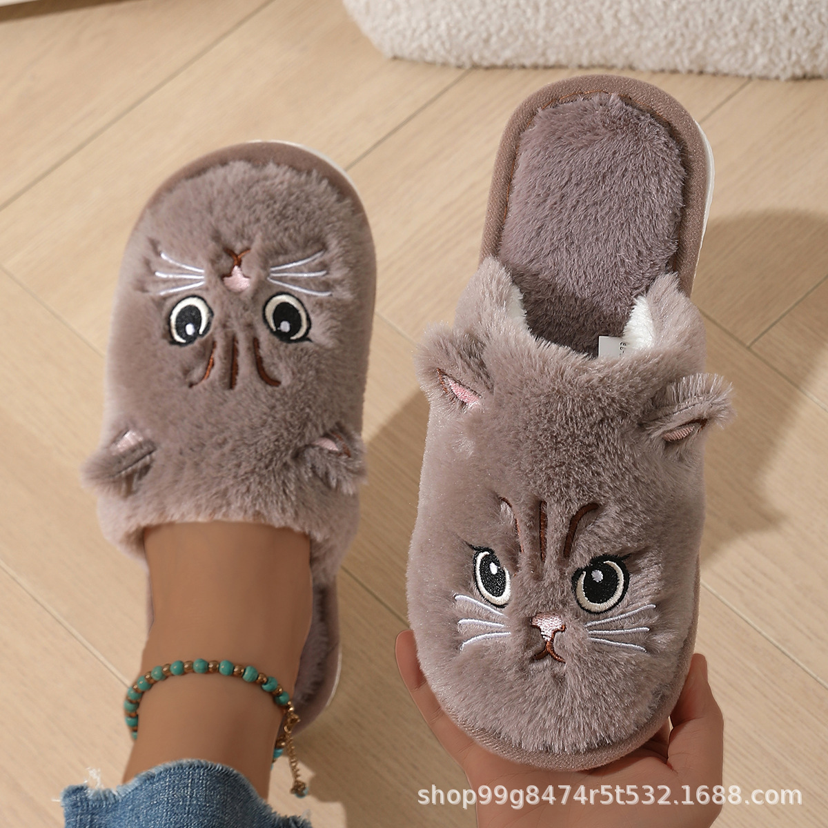 2025 otoño invierno zapatillas de algodón pareja gatito caricatura lindas zapatillas de calentamiento en el hogar zapatillas de caricatura